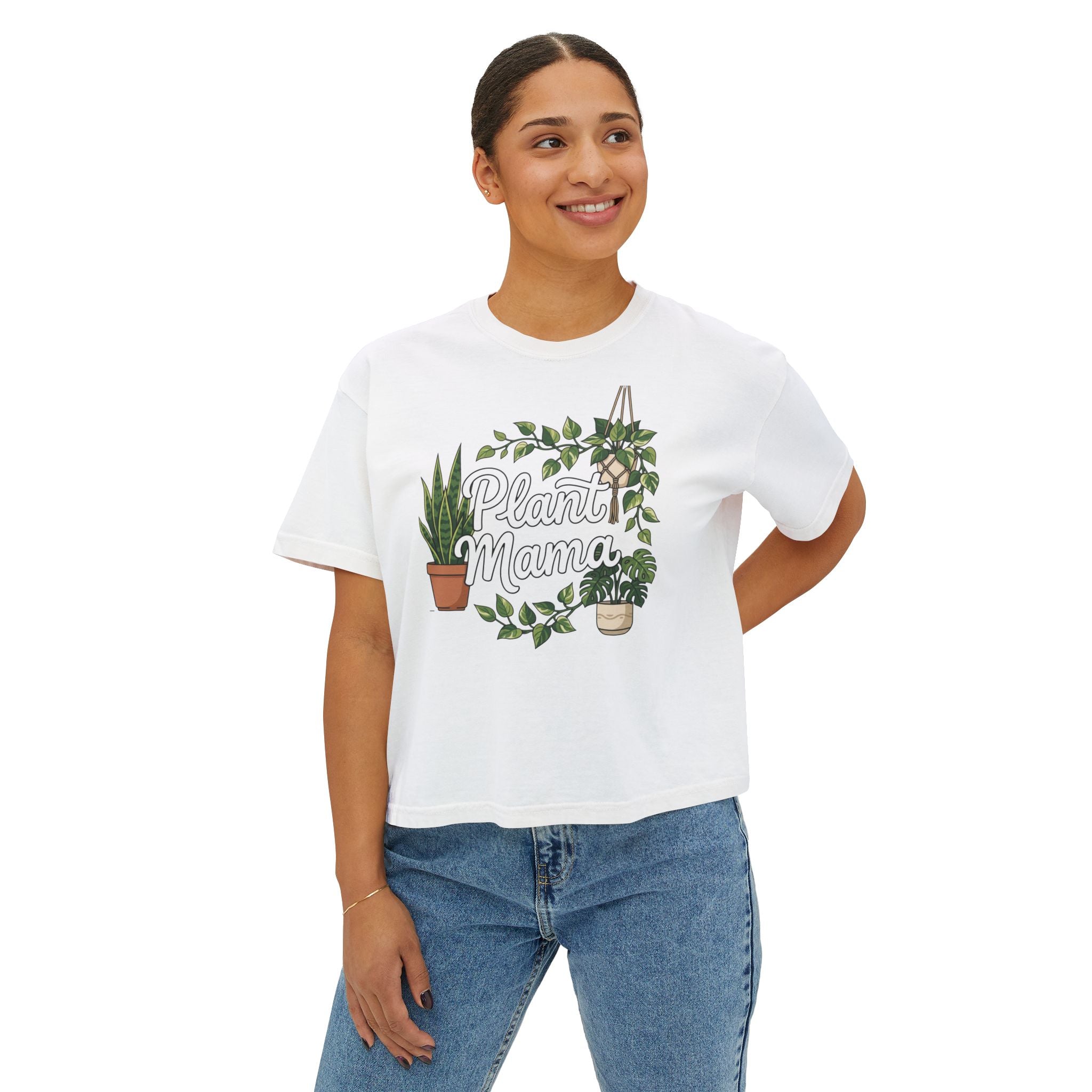 Plant Mama Boxy Crop Tee