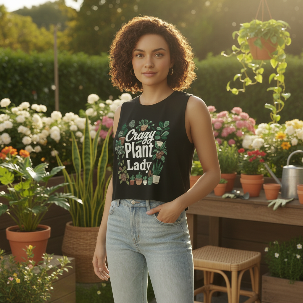 Crazy Plant Lady Crop Top Tank