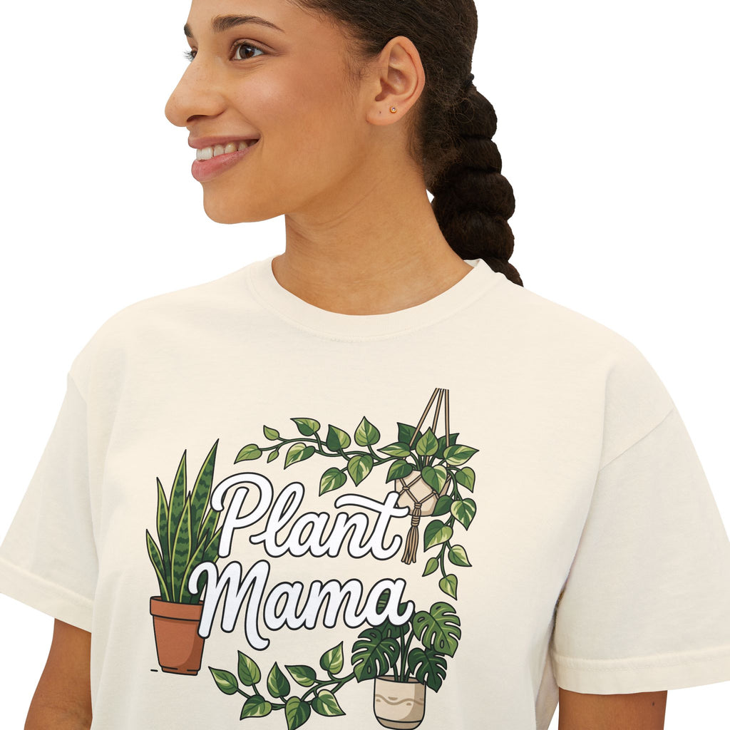 Plant Mama Boxy Crop Tee