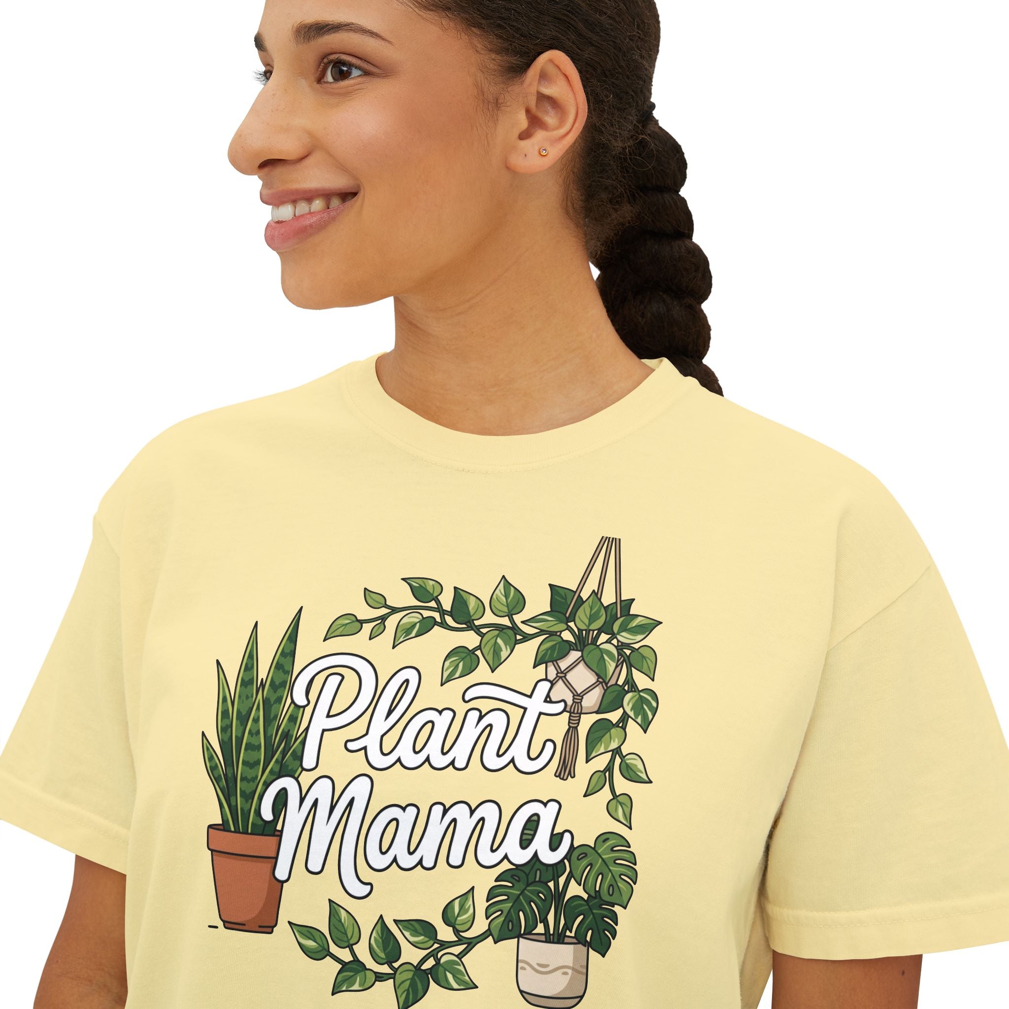 Plant Mama Boxy Crop Tee